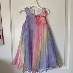 Bonnie Jean brand. rainbow colors with glitters girl dress. For on occasion 4T